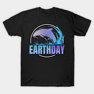 Logo Jumping Dolphin In The Waves For Earth Day T-Shirt